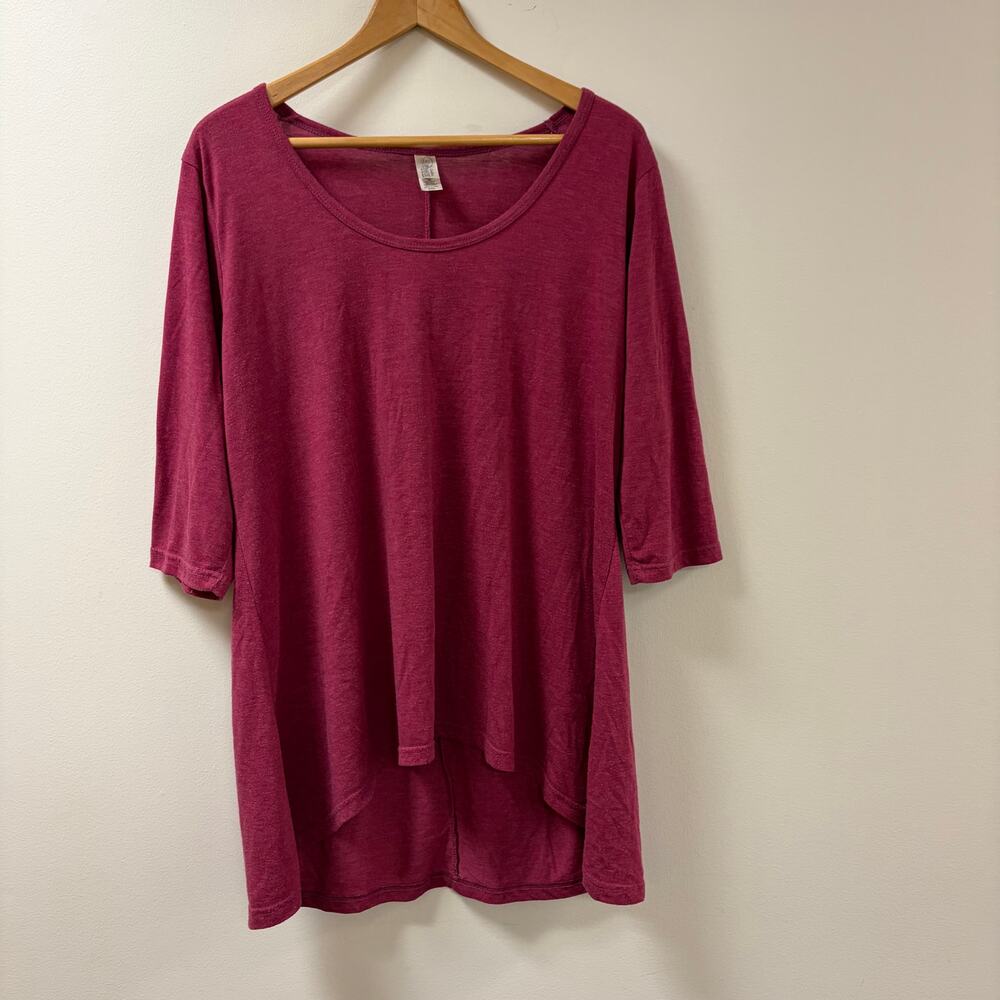 Pima Apparel Ladies Pimatee Asymmetrical High-Low Slub Knit Tunic Minimalist XXL